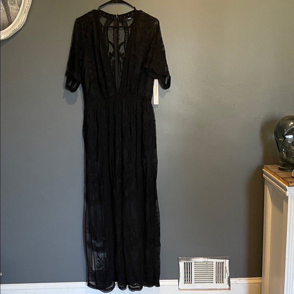 Aqua Black Long Dress